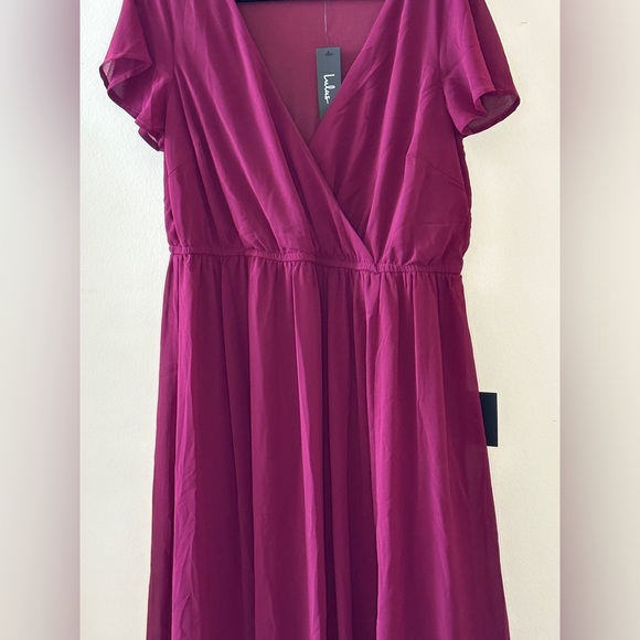 Lulus Marigold Burgundy Wrap Maxi Dress - NWT - Picture 2 of 4
